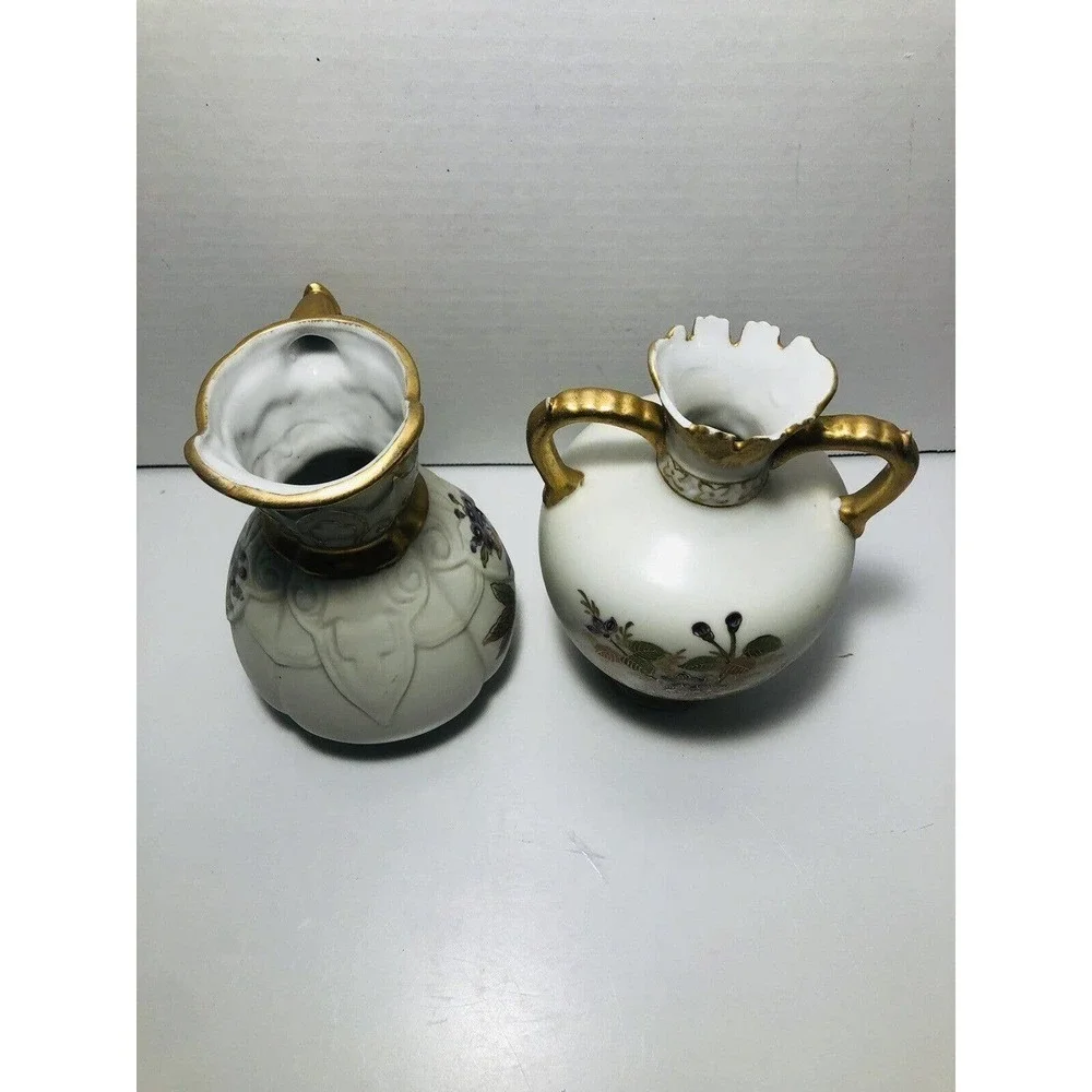 Vintage Porcelain Pitcher and Bud Vase BEAUTIFUL PIECES!! Set Of 2